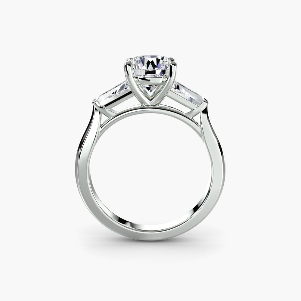 Three-Stone Ring (Baguette Side Stones) Setting, setting