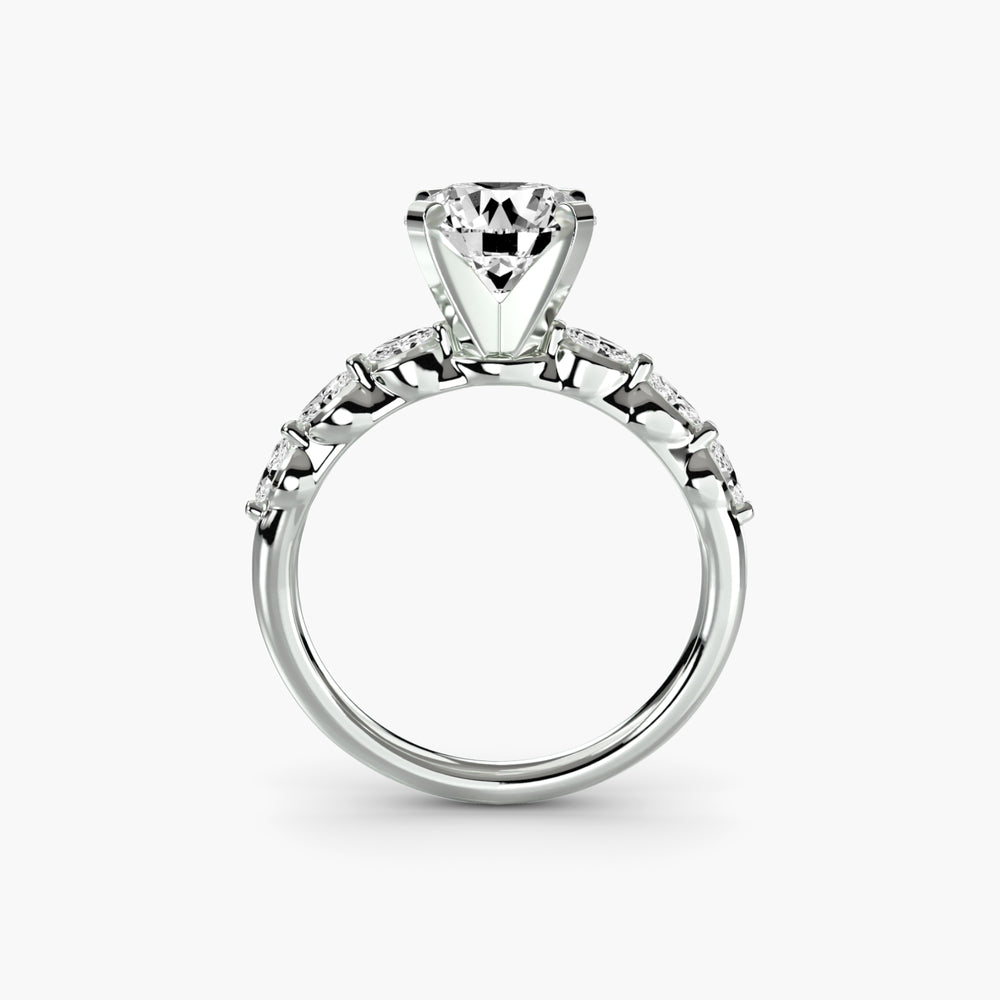The Floral Accent Solitaire Setting, setting