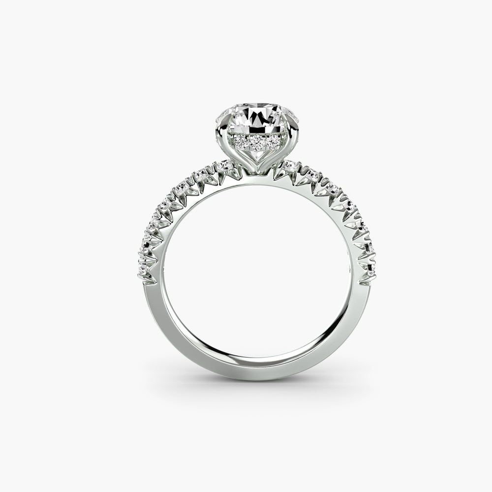 The Margot Solitaire with Pavé Setting, setting