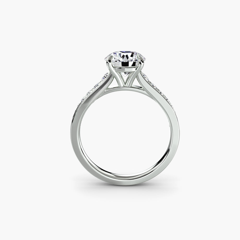 The Colette Solitaire with Pavé Setting, setting