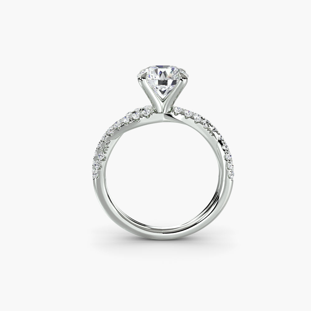 The Twisted Pavé Solitaire Setting, setting