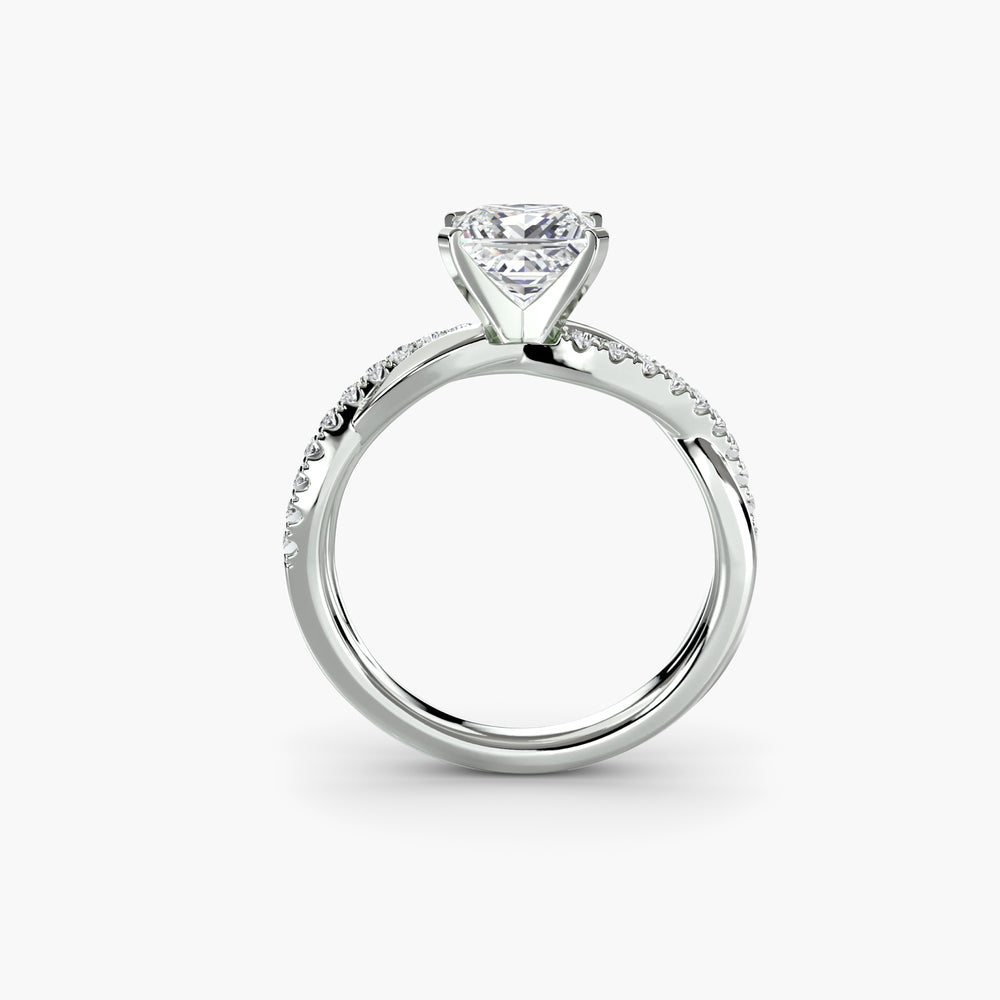 The Emerald Twist Pavé Ring Setting, setting