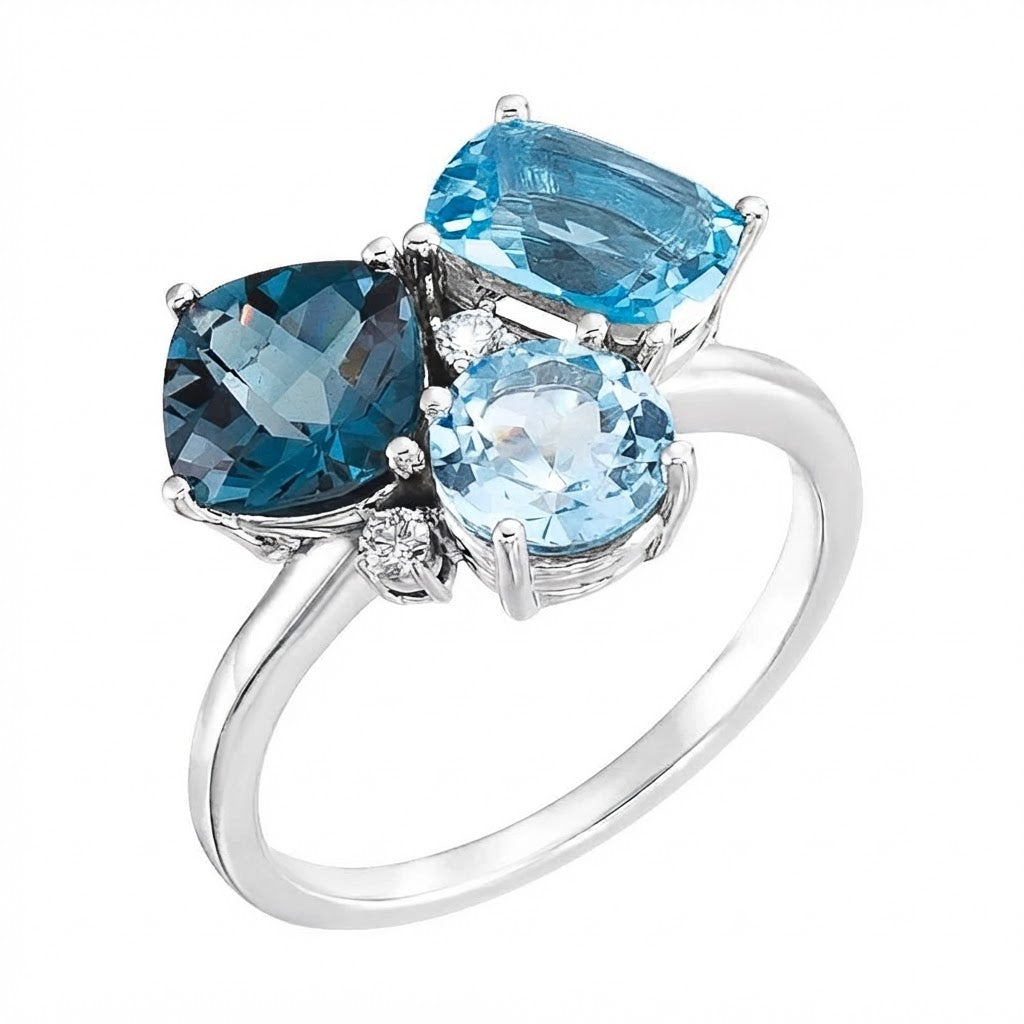 Triple Blue Topaz Cluster
