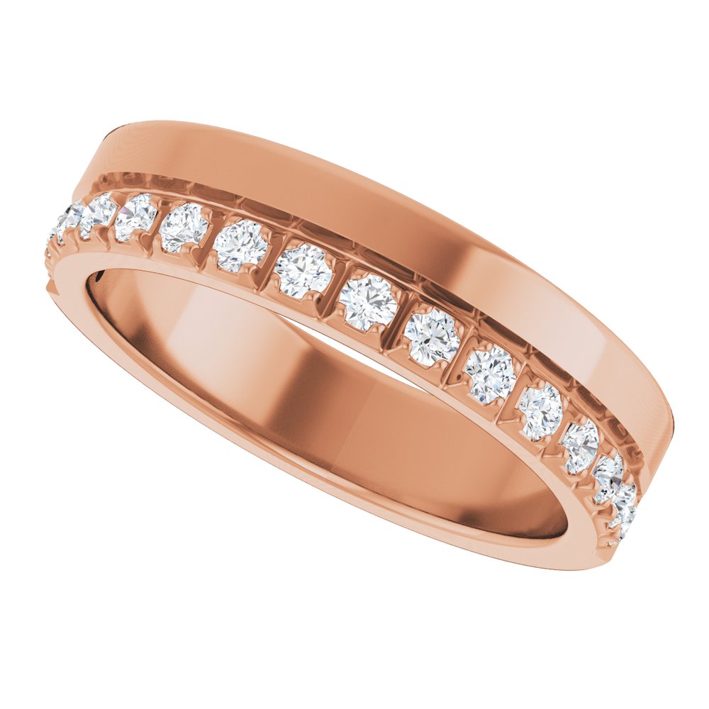 14K rose gold diamond anniversary band, supplier view 157