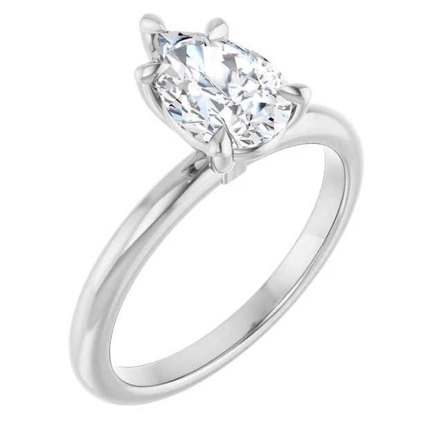 Pear lab-grown diamond solitaire in 14K white gold
