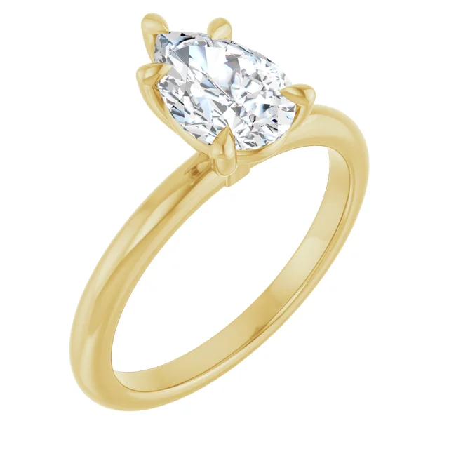 Pear lab-grown diamond solitaire in 14K yellow gold