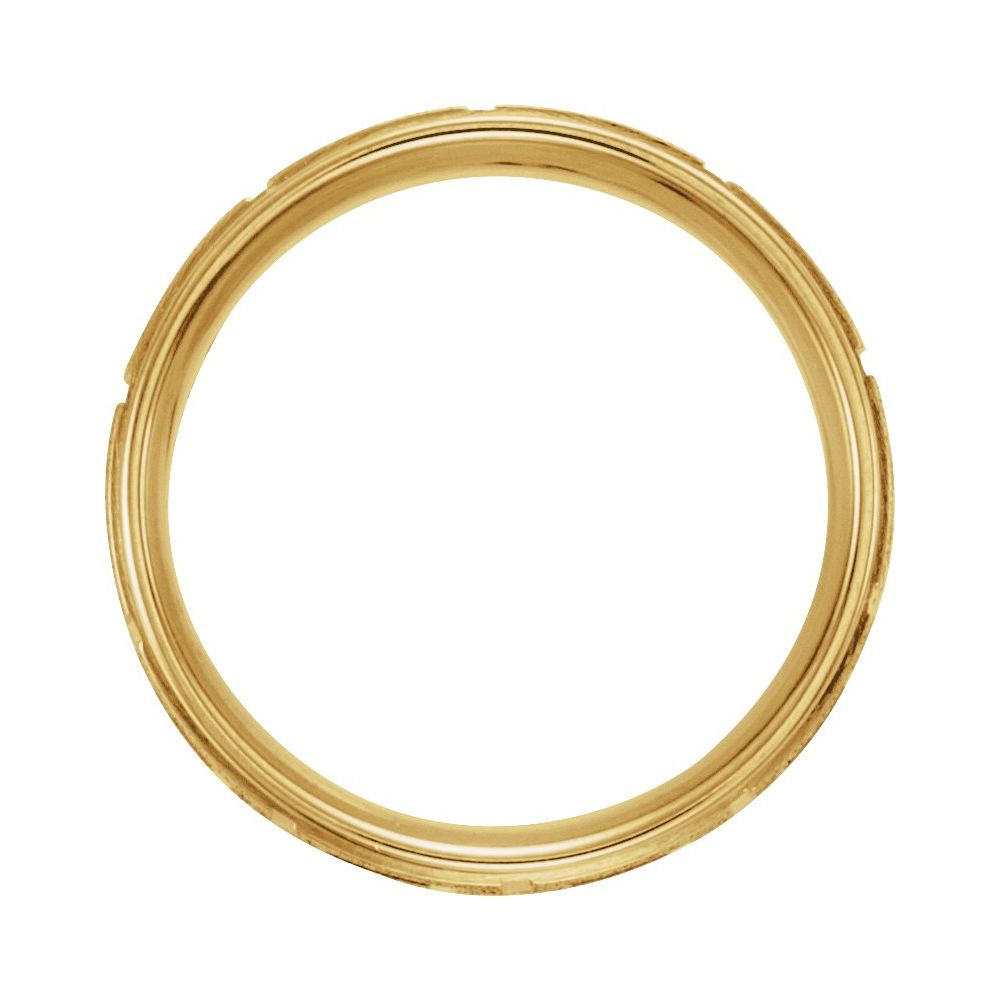 14K yellow gold Greek key wedding band alternative view