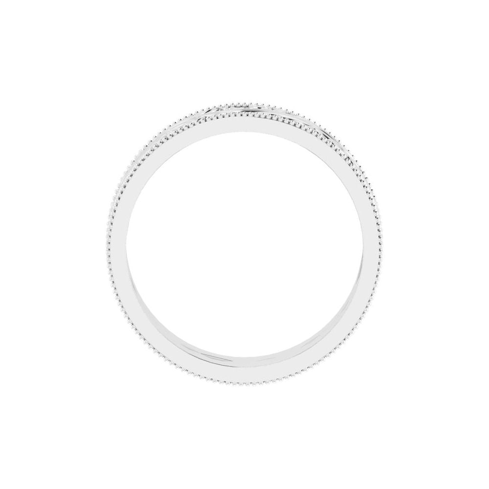 14K White Gold 6 mm Milgrain Edge Floral Wedding Band product view 2
