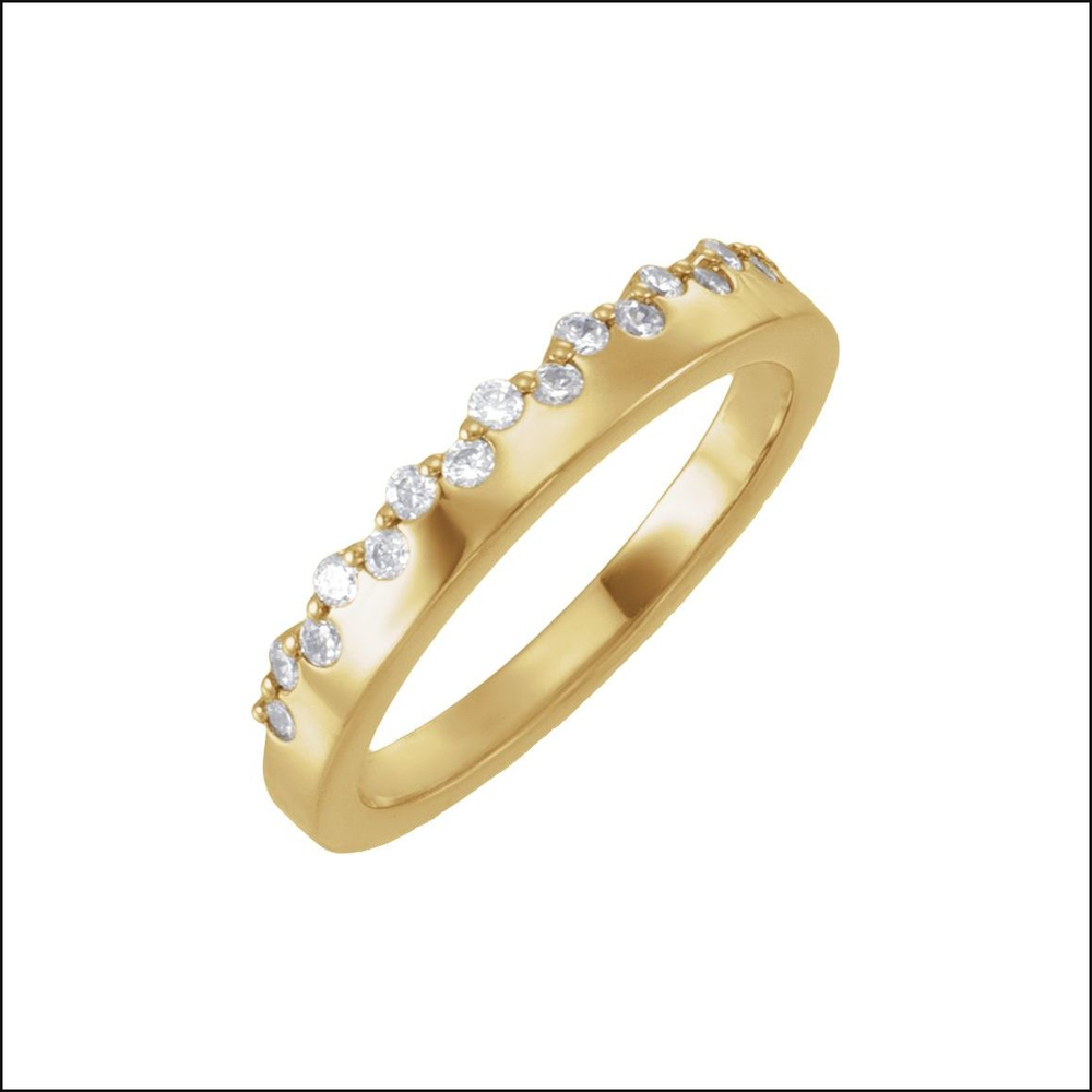 14K Yellow Gold 1/3 CTW Natural Diamond Stackable Ring, Fine Jewelry Ring