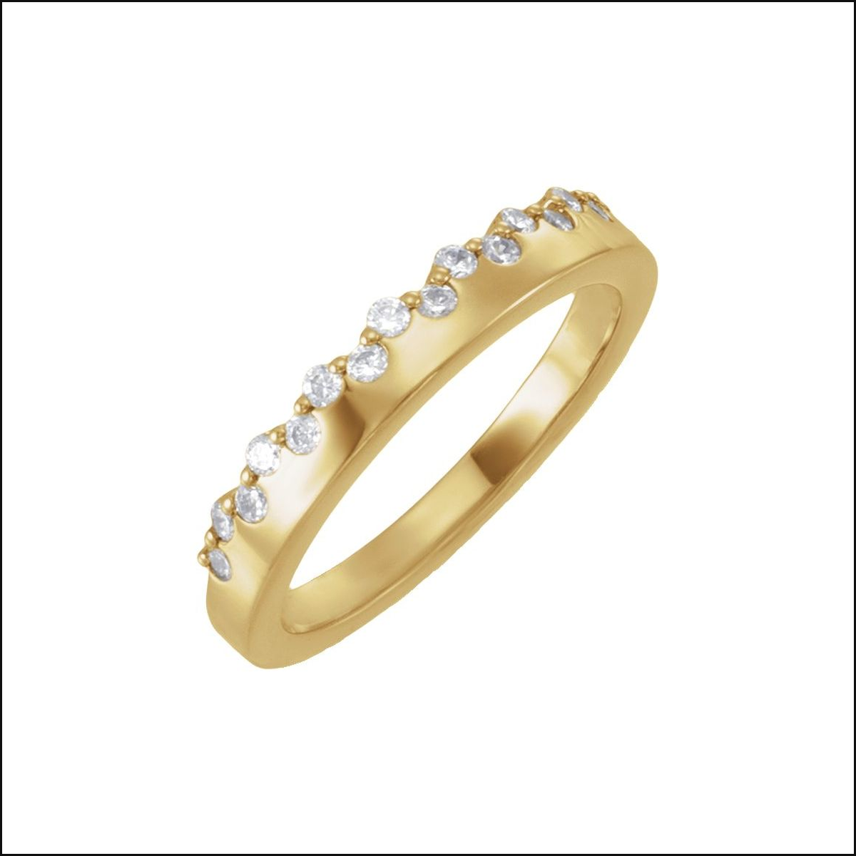 Lorelaii Atelier stackable ring, polished product view 1, white background with thin black outline