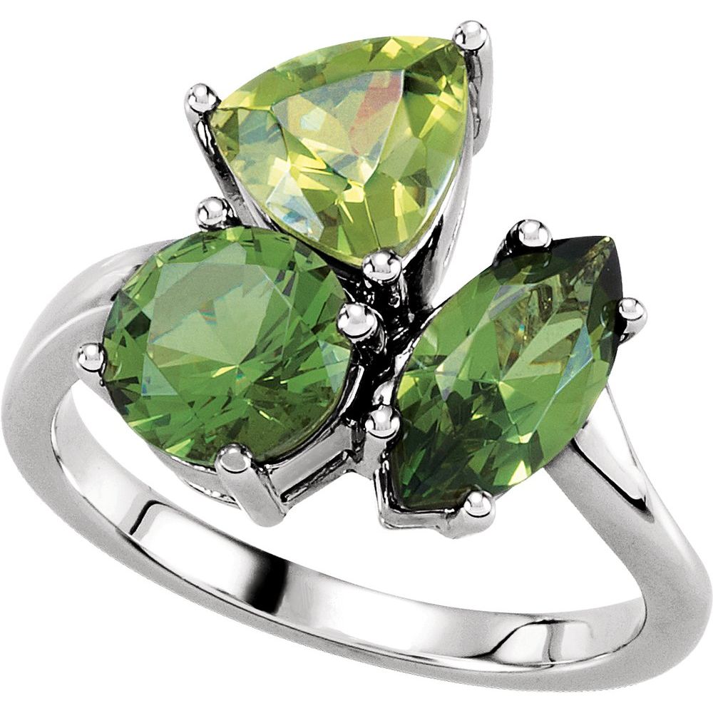 Triple Blue Topaz & Natural Diamond Cluster Ring | 14K Yellow Gold, view 1