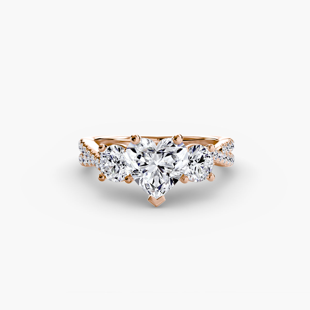 The Léonie Three-Stone with Pavé Band Setting