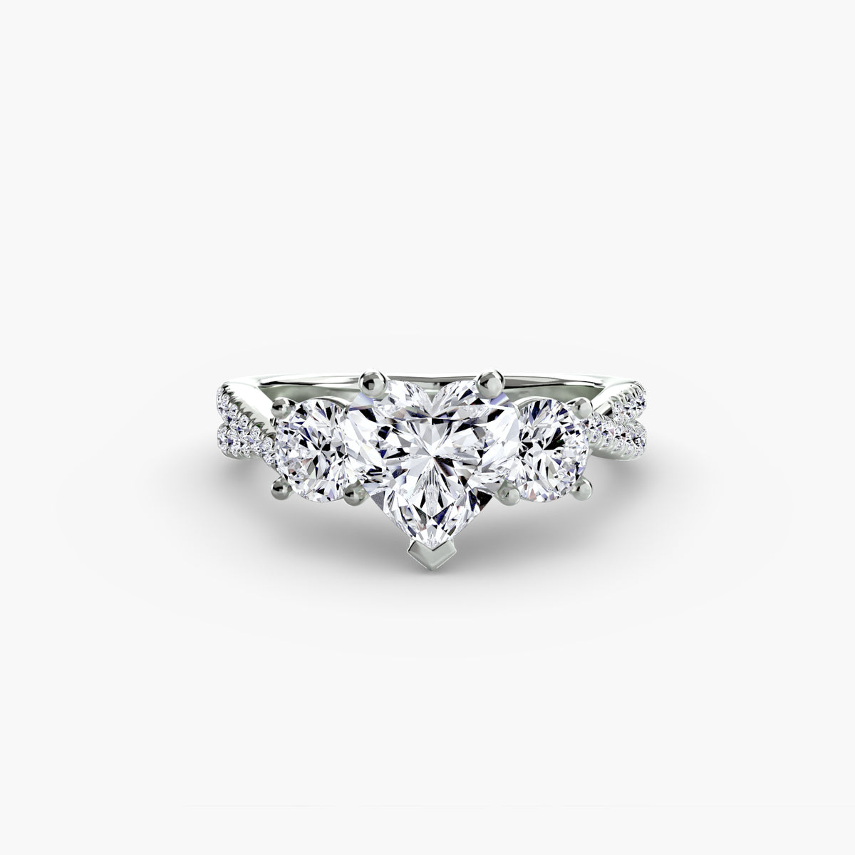 The Léonie Three-Stone with Pavé Band Setting