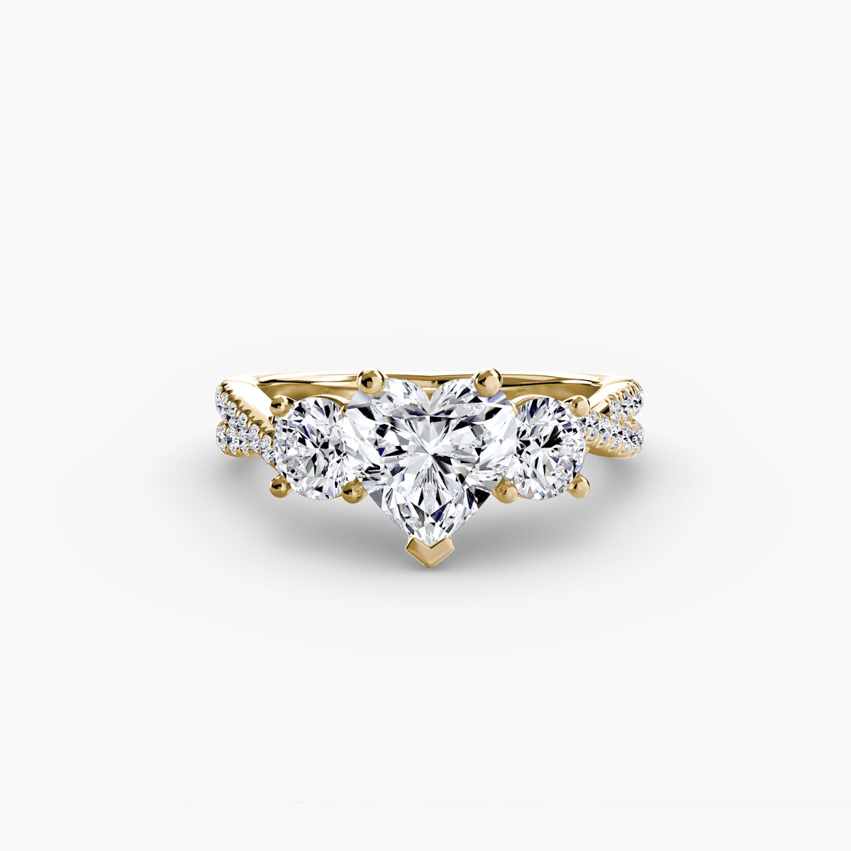 The Léonie Three-Stone with Pavé Band Setting