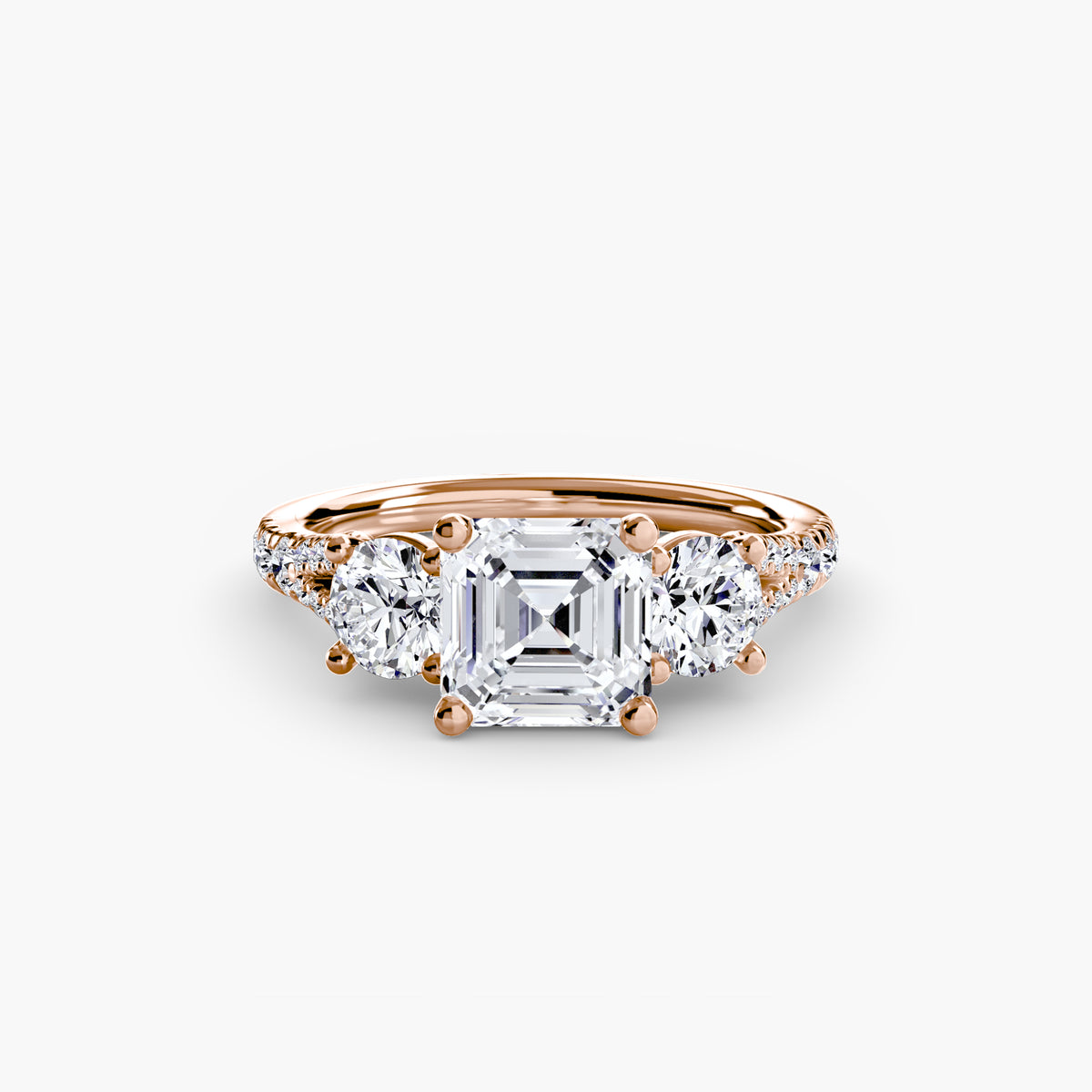 The Vivienne Three-Stone with Pavé Band Setting