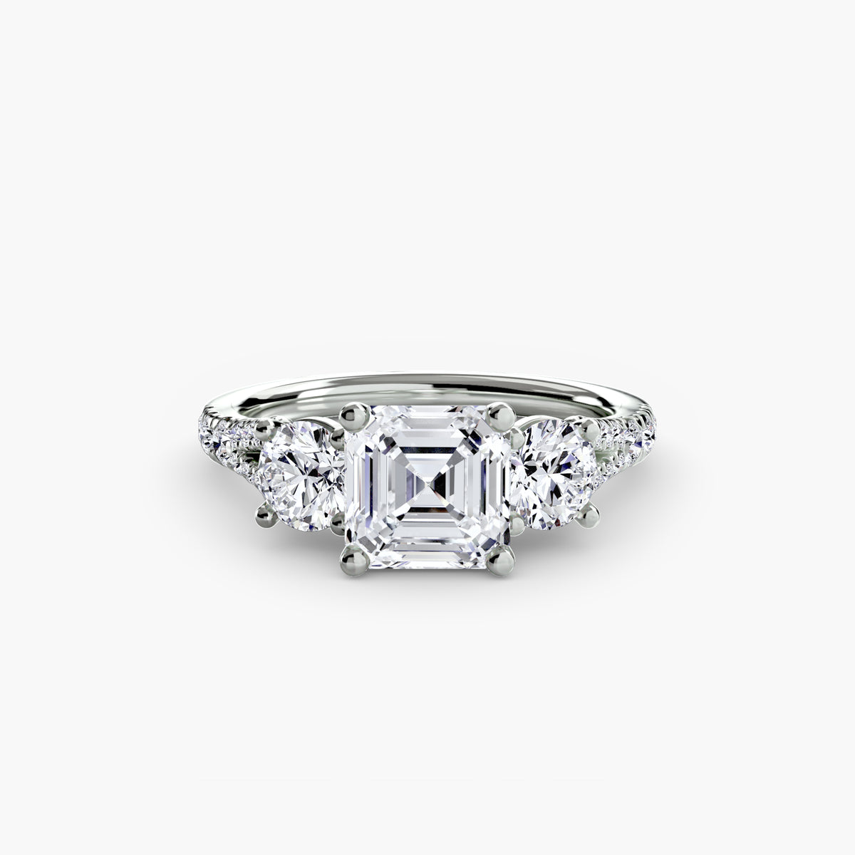 The Vivienne Three-Stone with Pavé Band Setting