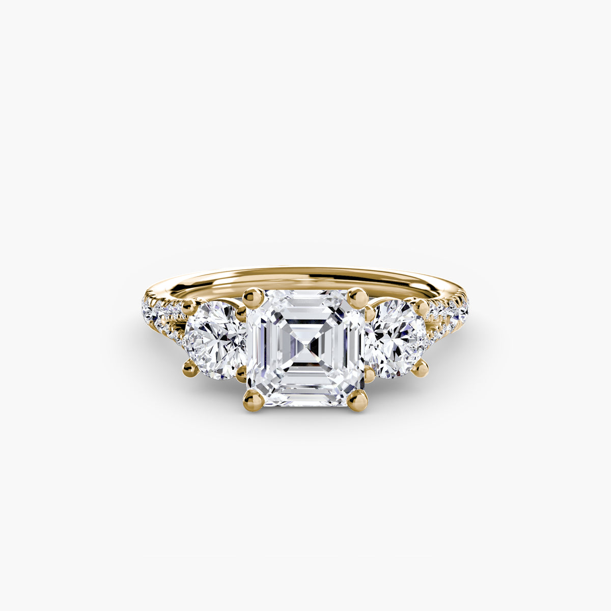 The Vivienne Three-Stone with Pavé Band Setting