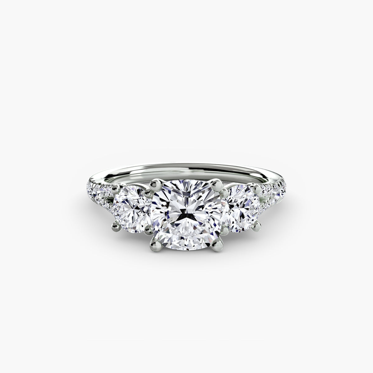 The Vivienne Three-Stone with Pavé Band Setting