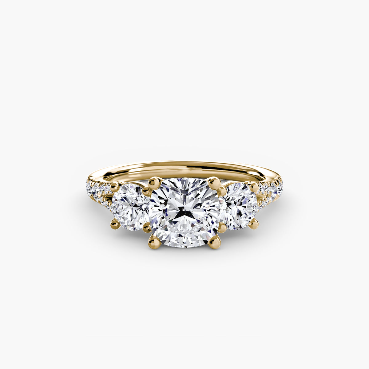 The Vivienne Three-Stone with Pavé Band Setting