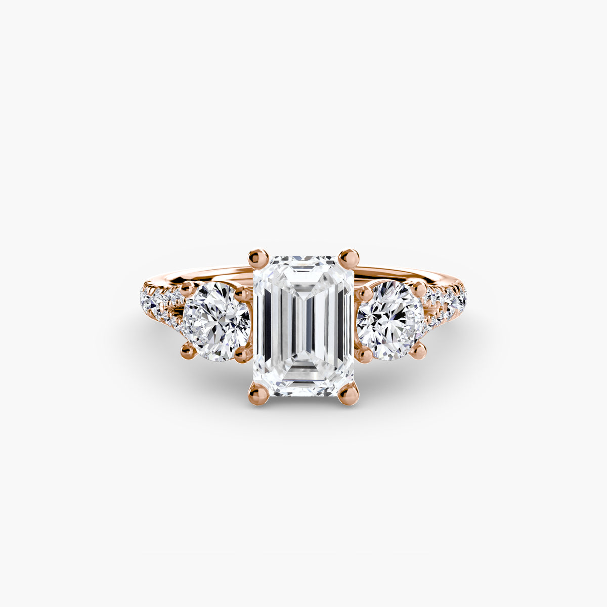 The Vivienne Three-Stone with Pavé Band Setting