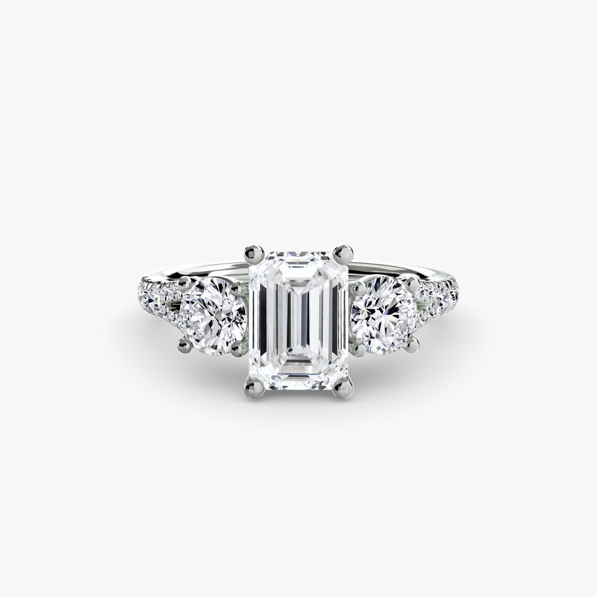 The Vivienne Three-Stone with Pavé Band Setting