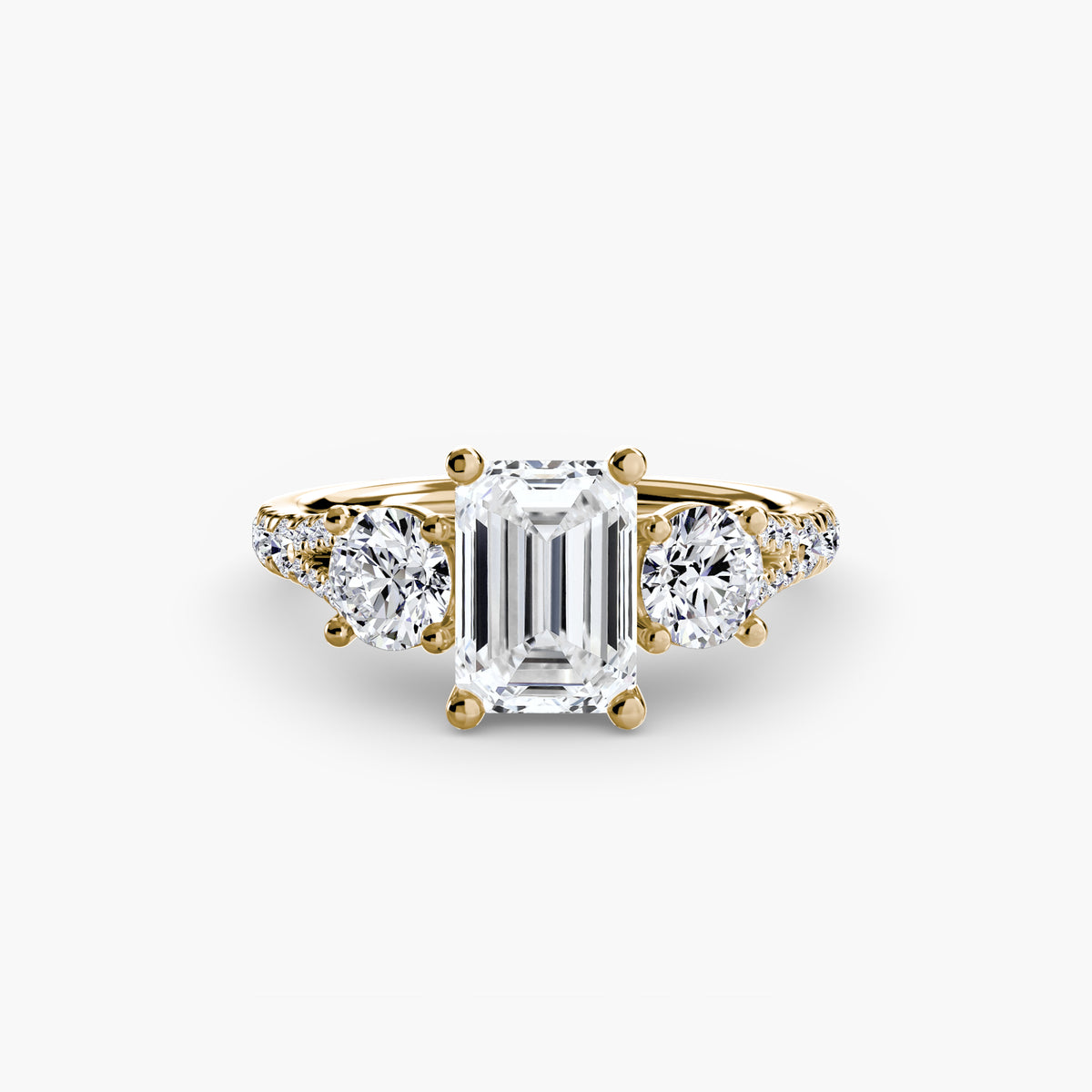The Vivienne Three-Stone with Pavé Band Setting