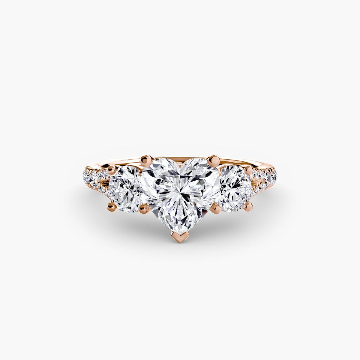 The Vivienne Three-Stone with Pavé Band Setting