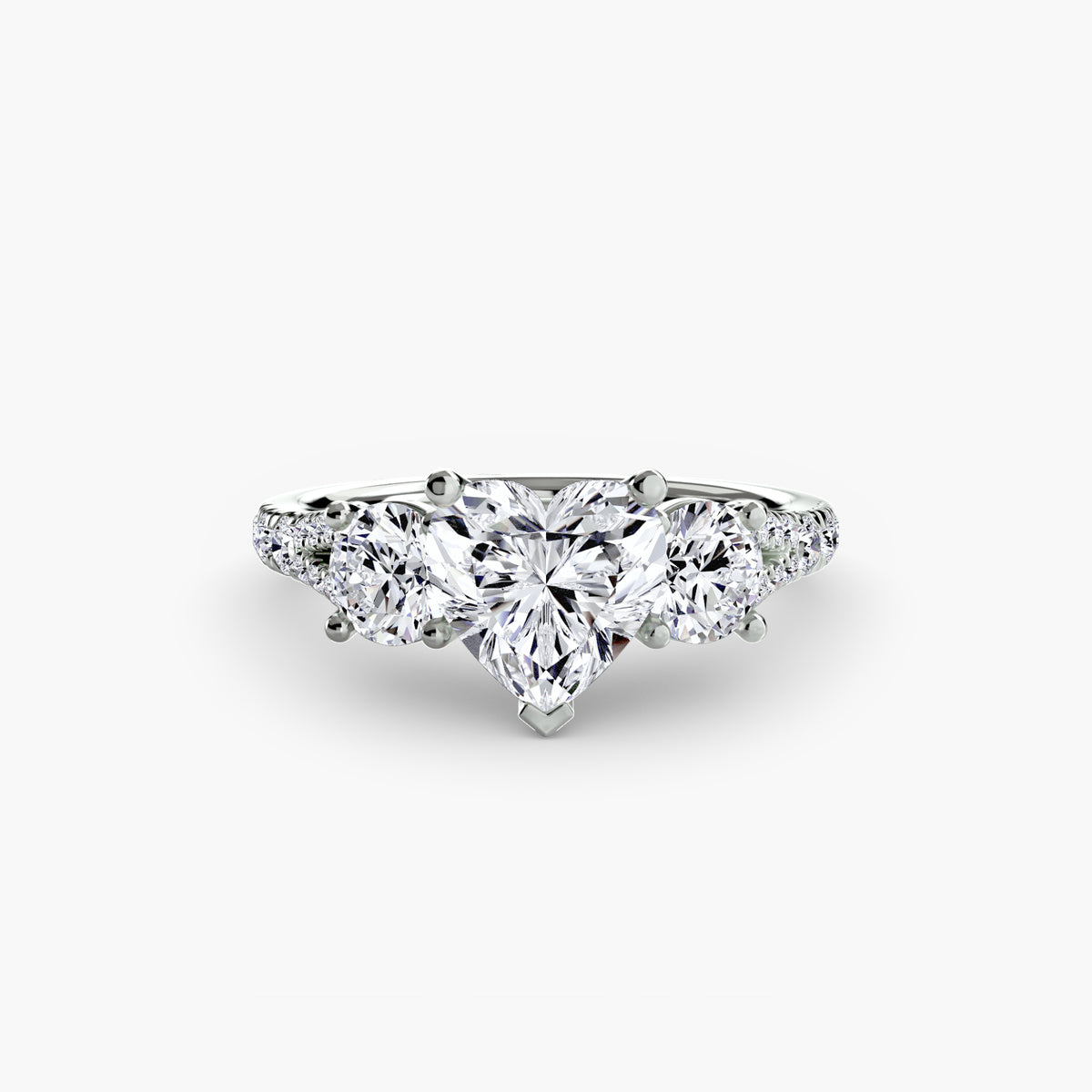 The Vivienne Three-Stone with Pavé Band Setting