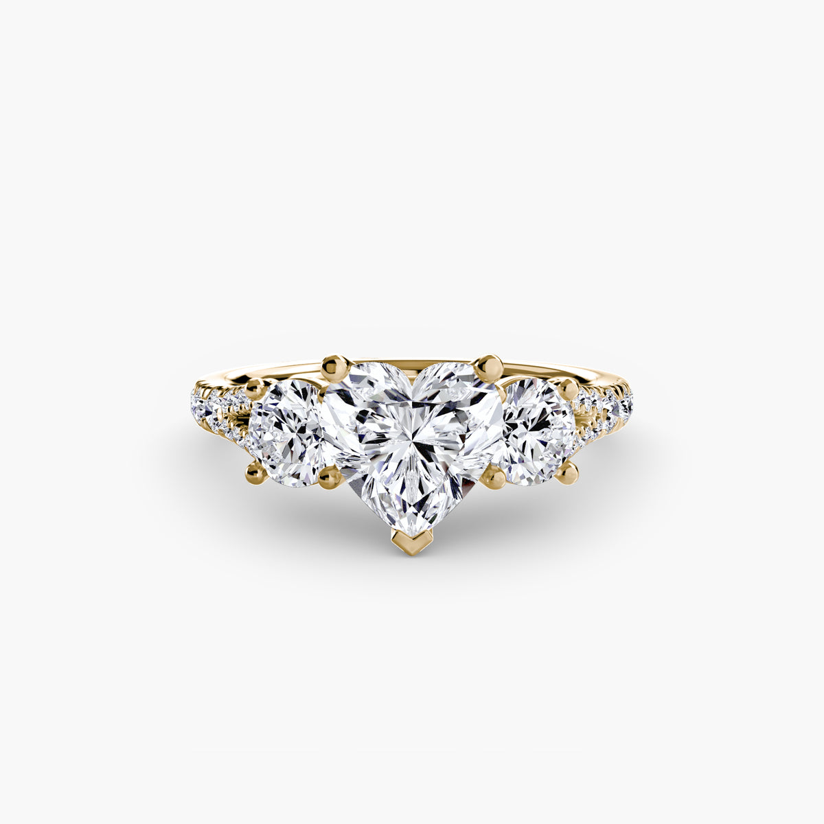 The Vivienne Three-Stone with Pavé Band Setting