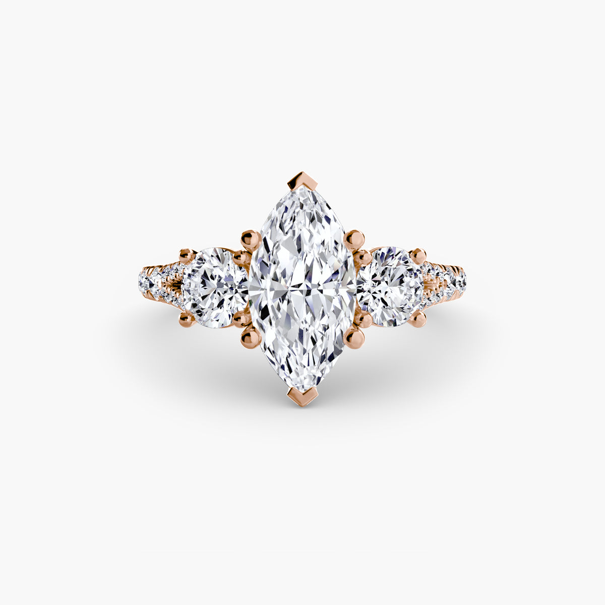 The Vivienne Three-Stone with Pavé Band Setting