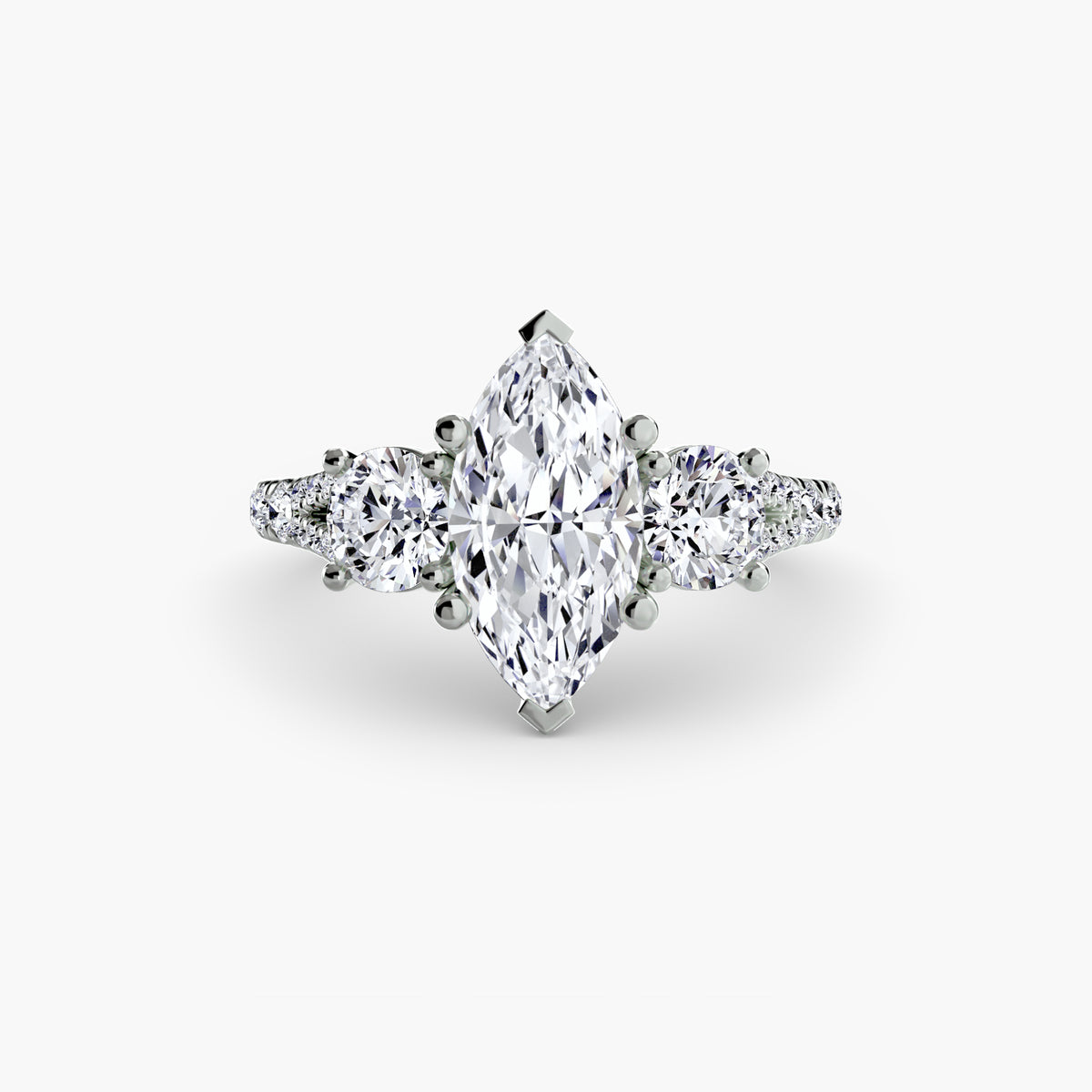 The Vivienne Three-Stone with Pavé Band Setting