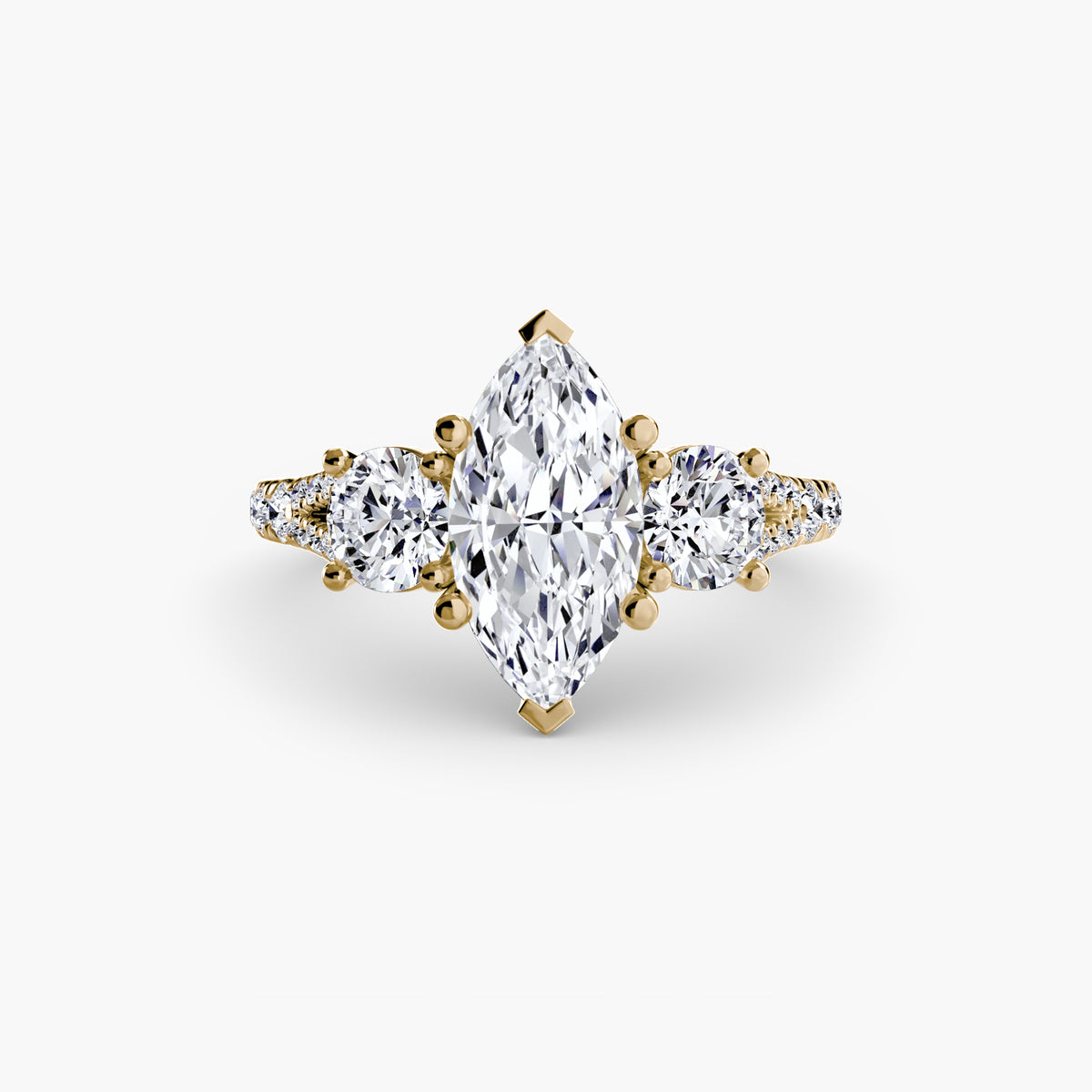 The Vivienne Three-Stone with Pavé Band Setting
