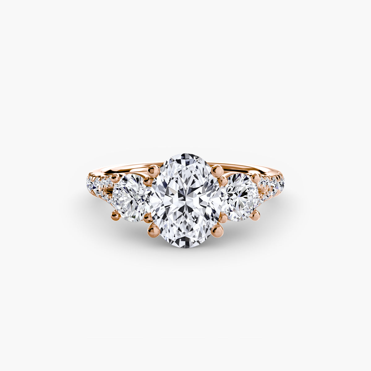 The Vivienne Three-Stone with Pavé Band Setting