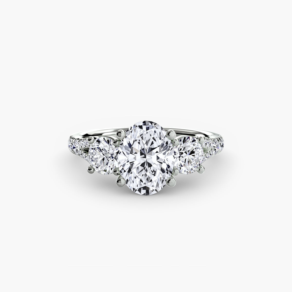 The Vivienne Three-Stone with Pavé Band Setting