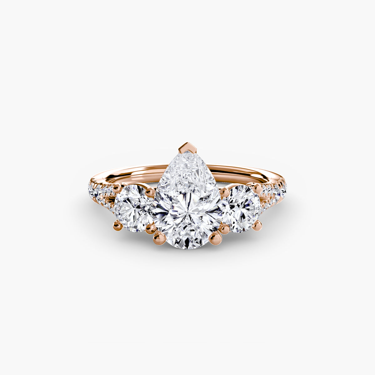 The Vivienne Three-Stone with Pavé Band Setting