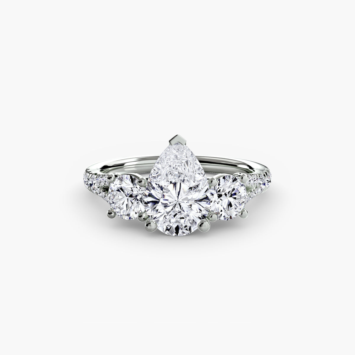 The Vivienne Three-Stone with Pavé Band Setting