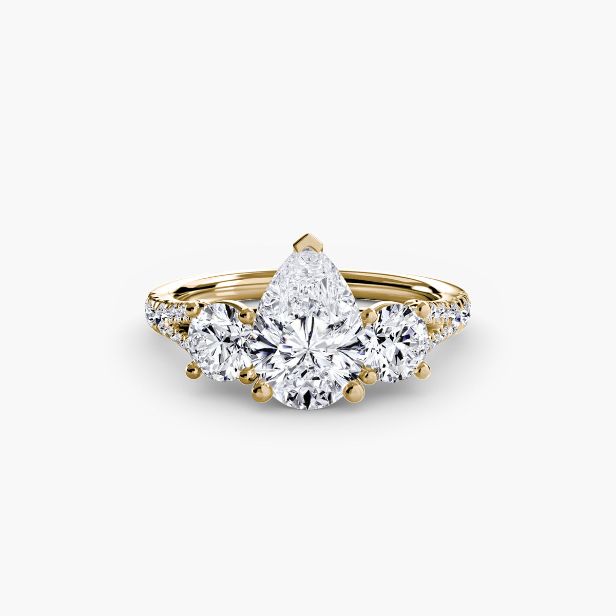 The Vivienne Three-Stone with Pavé Band Setting