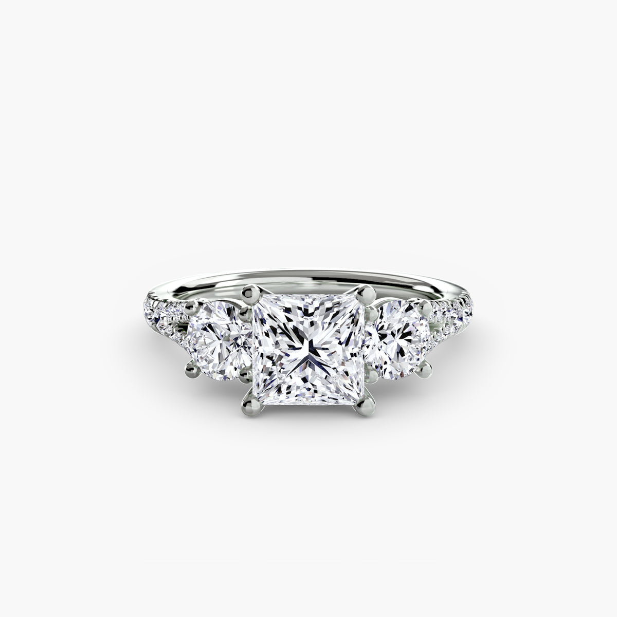 The Vivienne Three-Stone with Pavé Band Setting