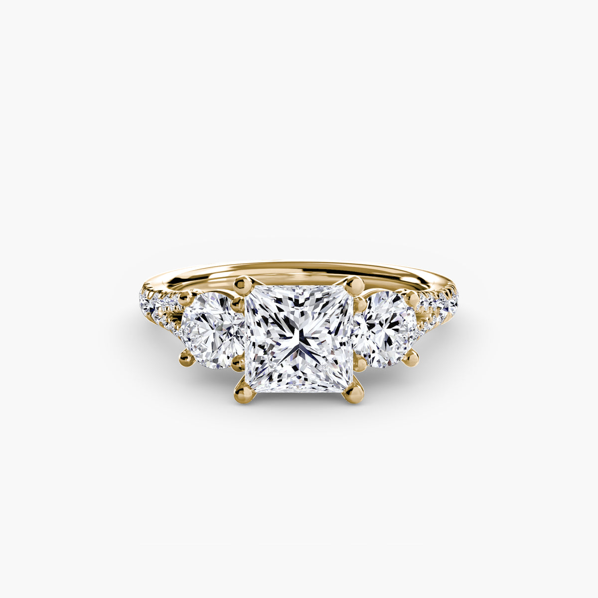 The Vivienne Three-Stone with Pavé Band Setting