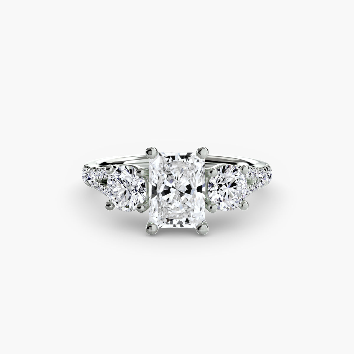 The Vivienne Three-Stone with Pavé Band Setting