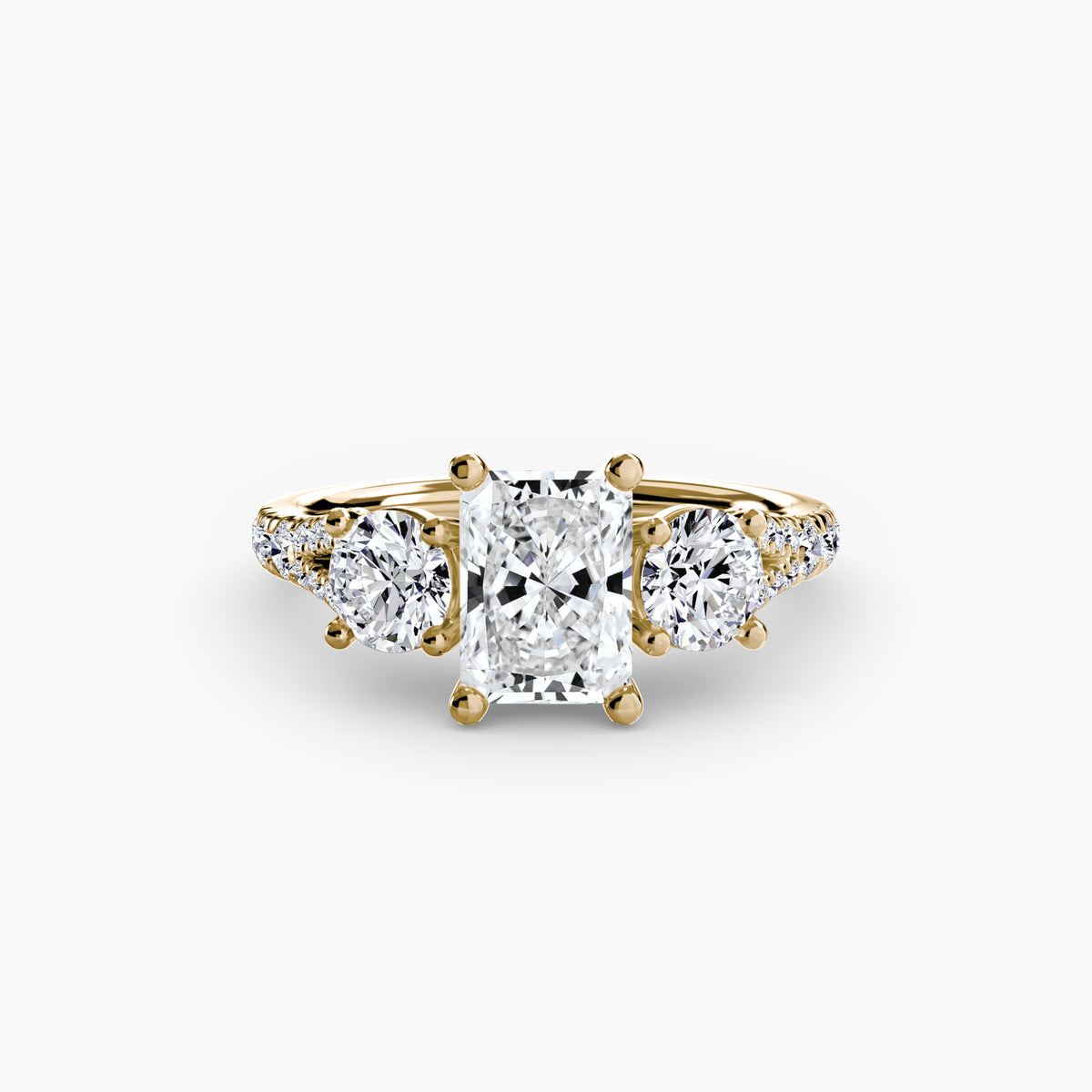 The Vivienne Three-Stone with Pavé Band Setting