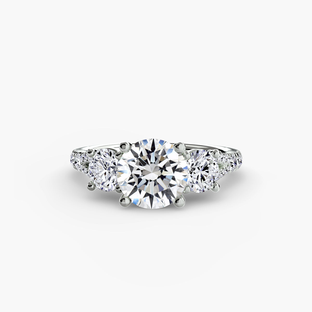 The Vivienne Three-Stone with Pavé Band Setting