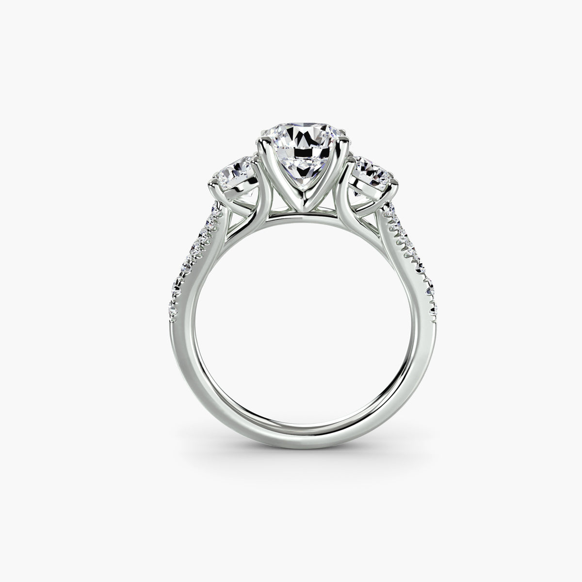 The Vivienne Three-Stone with Pavé Band Setting
