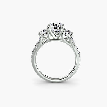 The Vivienne Three-Stone with Pavé Band Setting