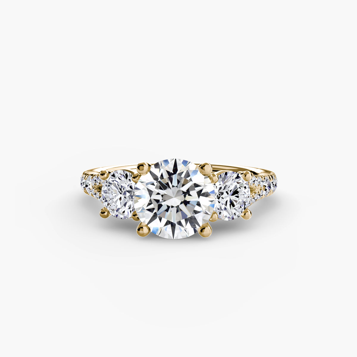 The Vivienne Three-Stone with Pavé Band Setting