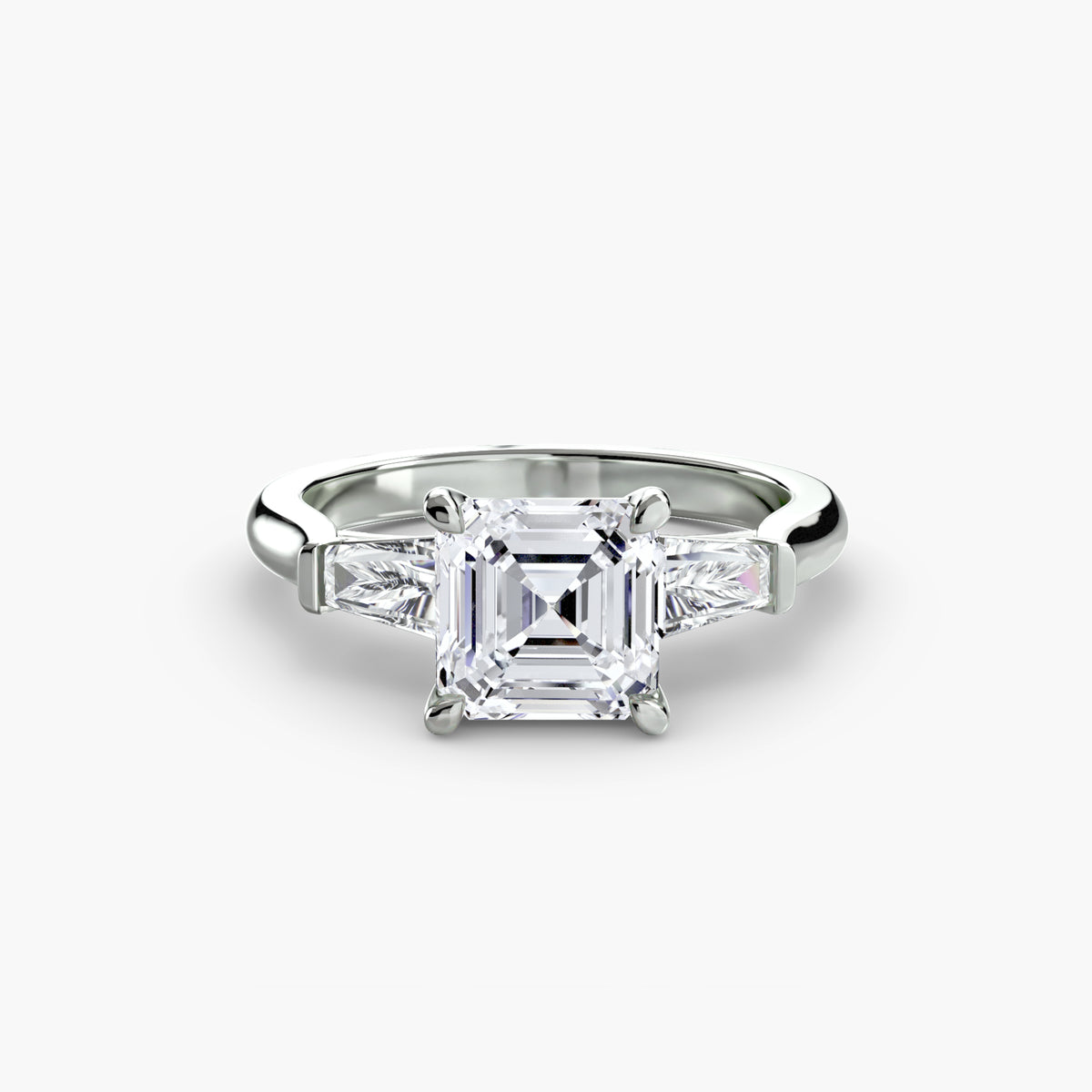 Three-Stone Ring (Baguette Side Stones) Setting
