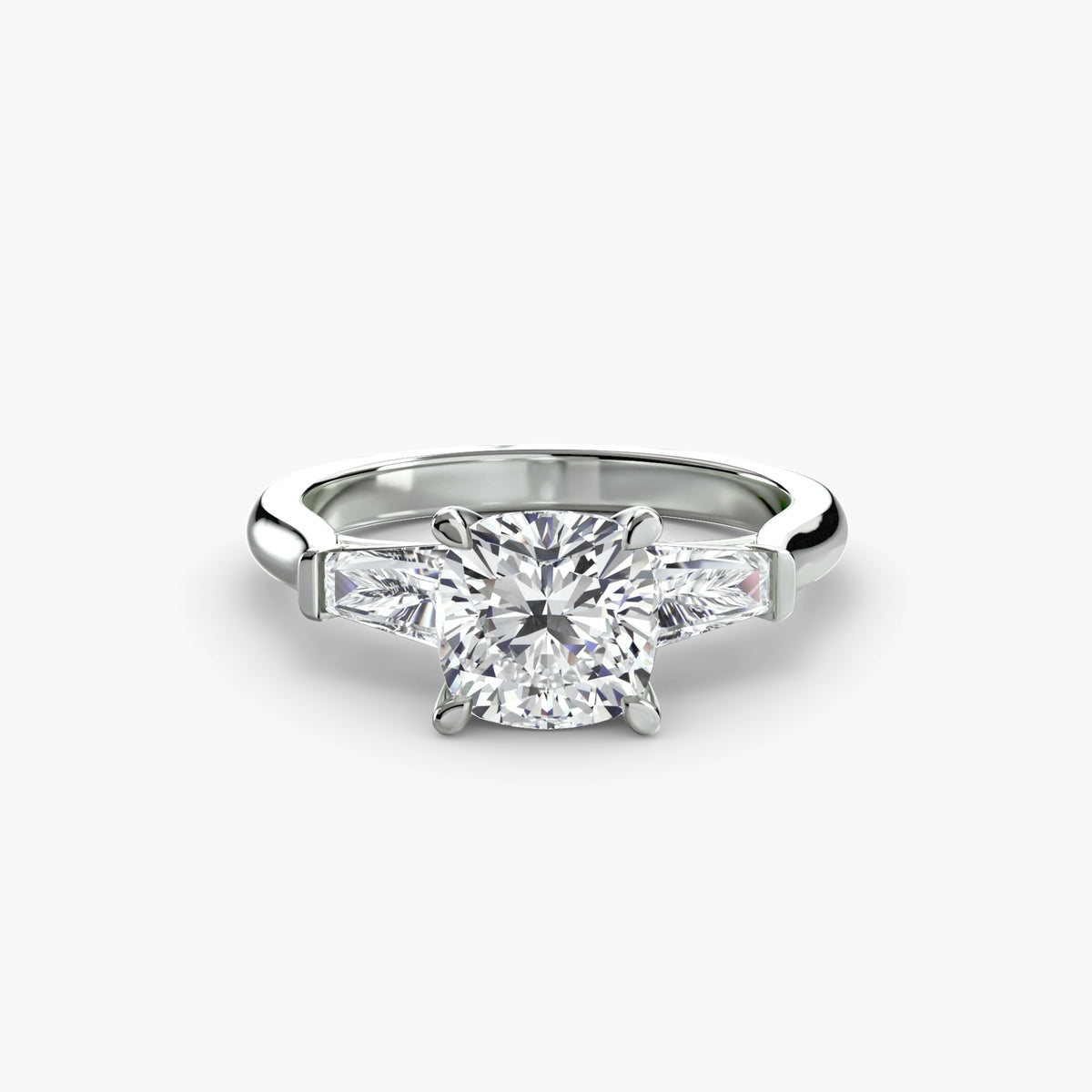 Three-Stone Ring (Baguette Side Stones) Setting