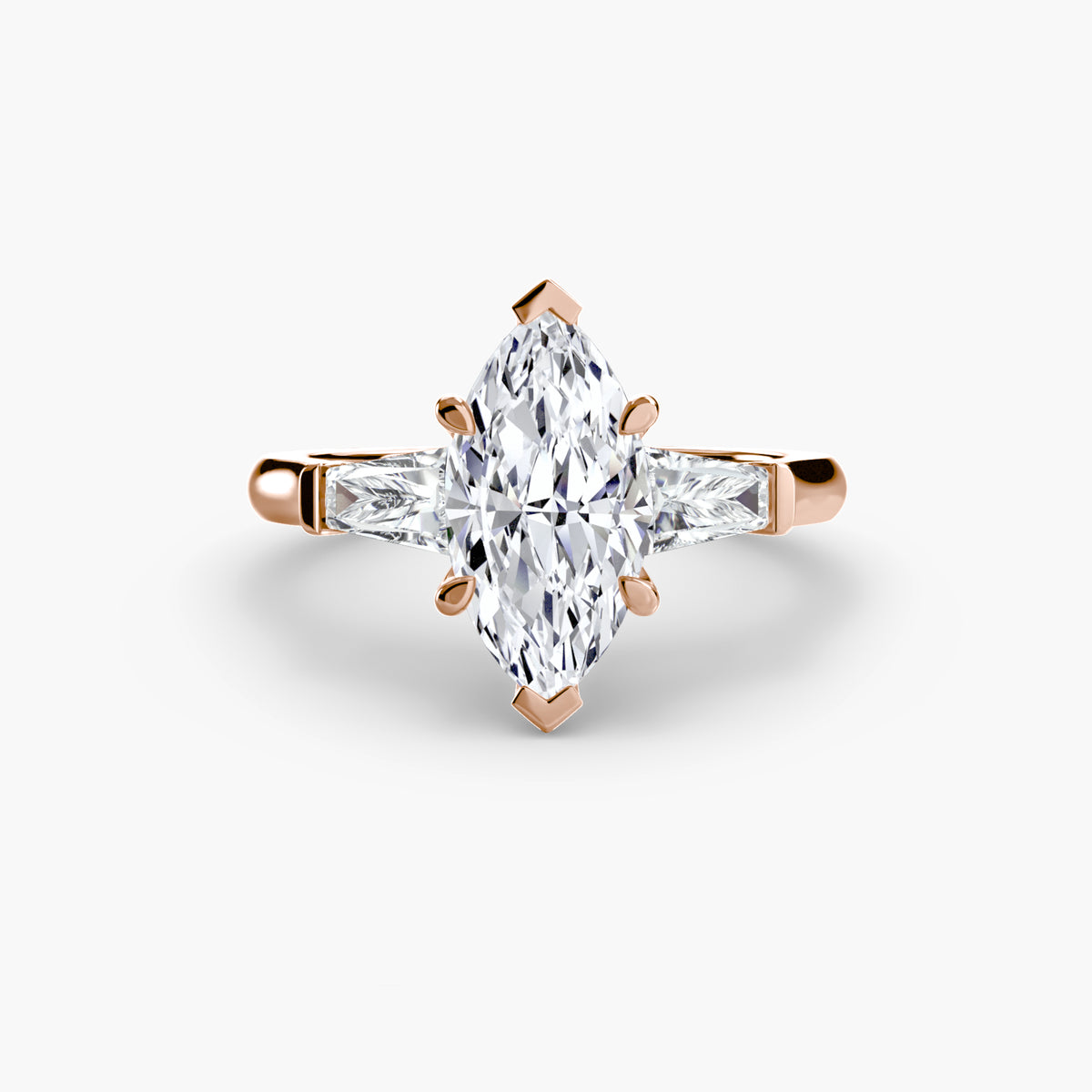 Three-Stone Ring (Baguette Side Stones) Setting