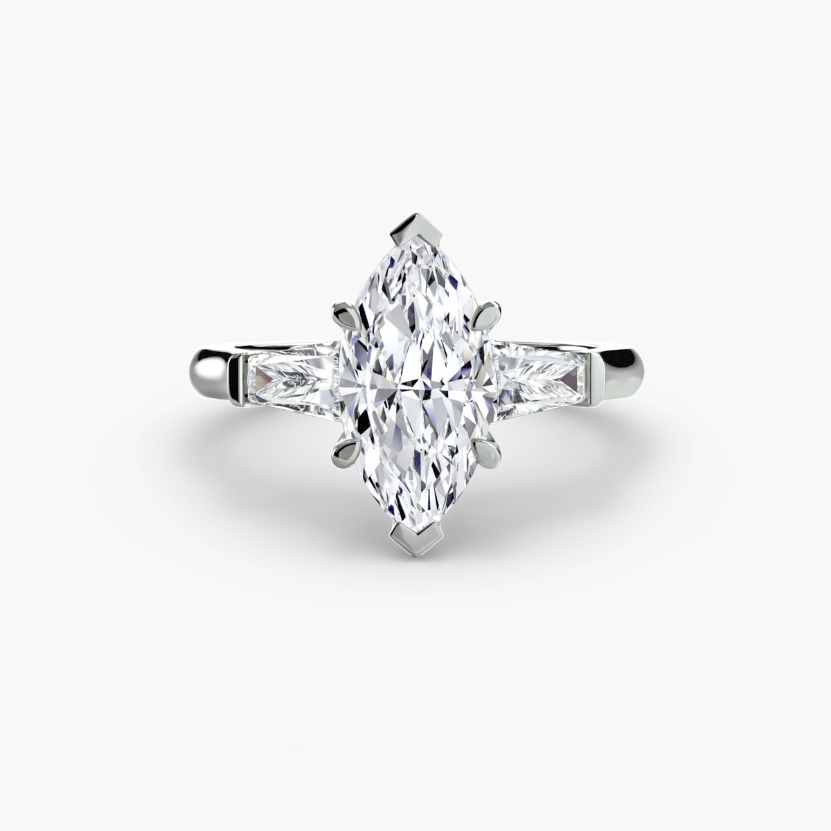 Three-Stone Ring (Baguette Side Stones) Setting