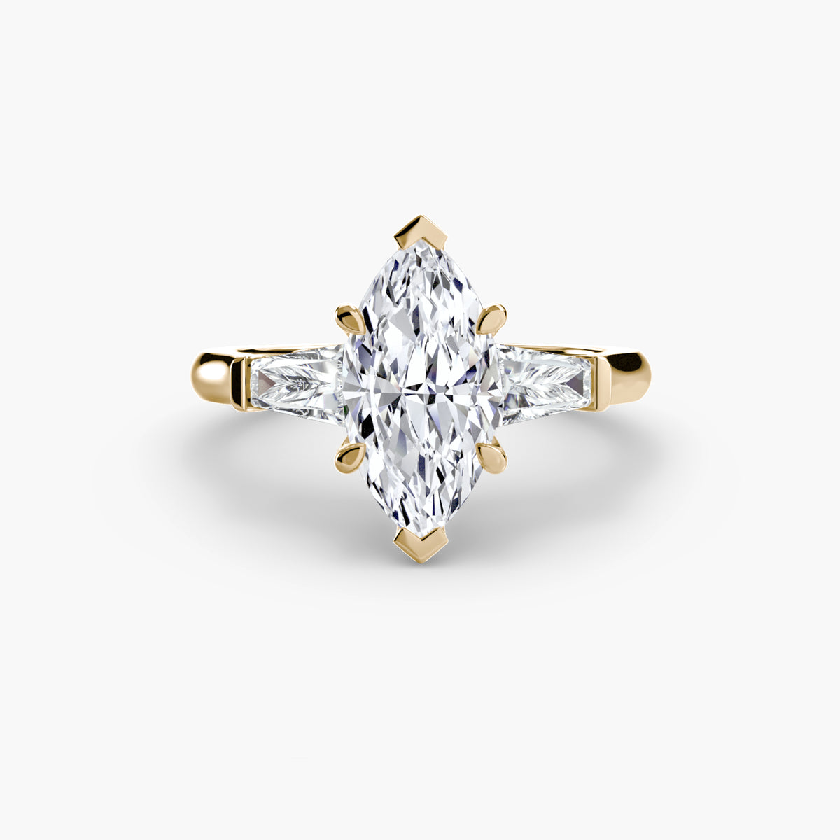 Three-Stone Ring (Baguette Side Stones) Setting